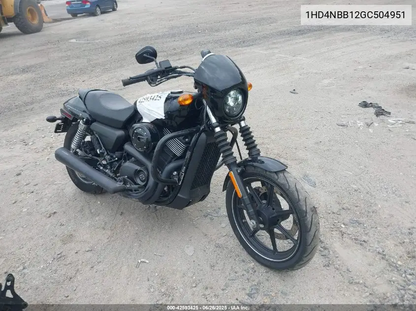 2016 Harley-Davidson Xg750 VIN: 1HD4NBB12GC504951 Lot: 42593425