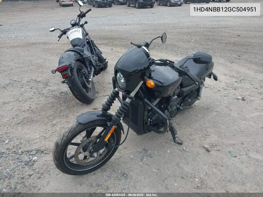 2016 Harley-Davidson Xg750 VIN: 1HD4NBB12GC504951 Lot: 42593425