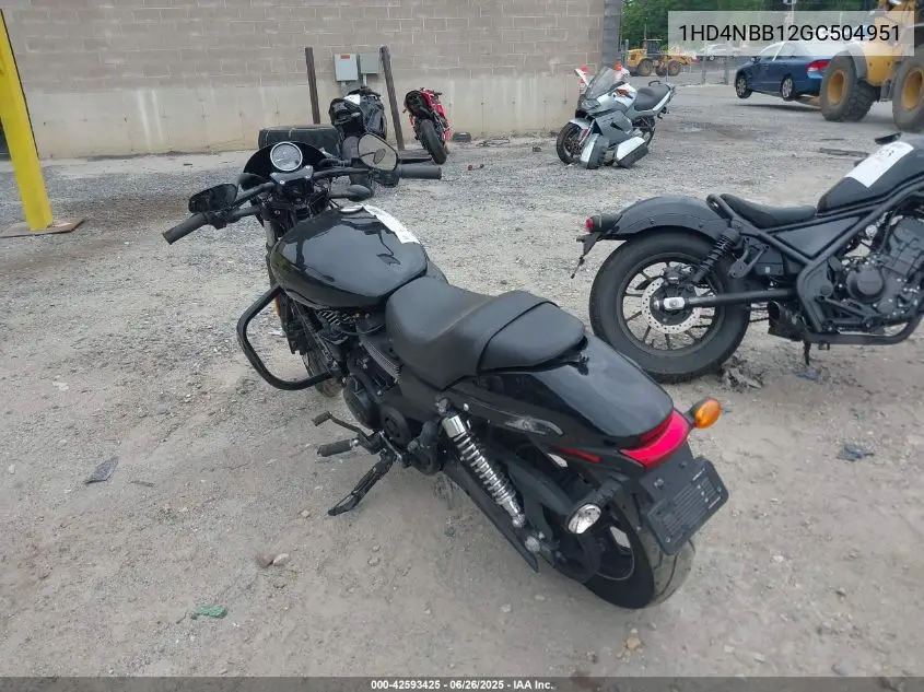 2016 Harley-Davidson Xg750 VIN: 1HD4NBB12GC504951 Lot: 42593425