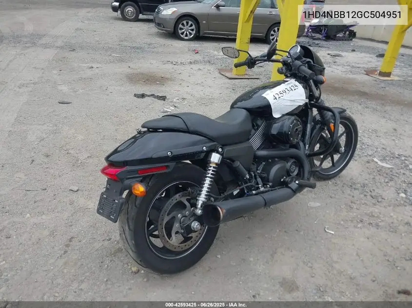 2016 Harley-Davidson Xg750 VIN: 1HD4NBB12GC504951 Lot: 42593425