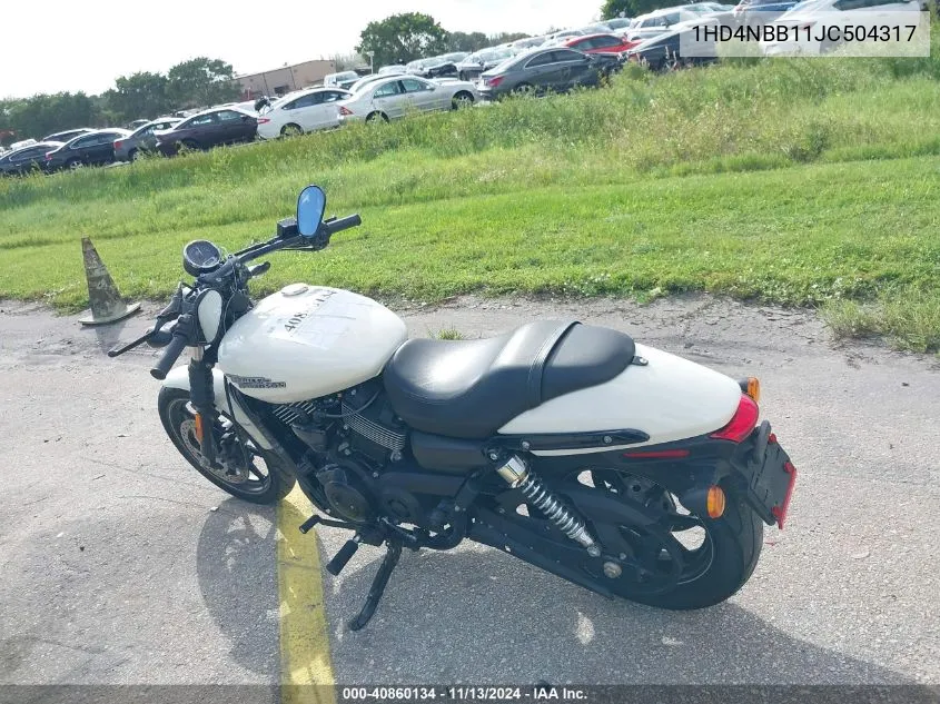 2018 Harley-Davidson Xg750 VIN: 1HD4NBB11JC504317 Lot: 40860134