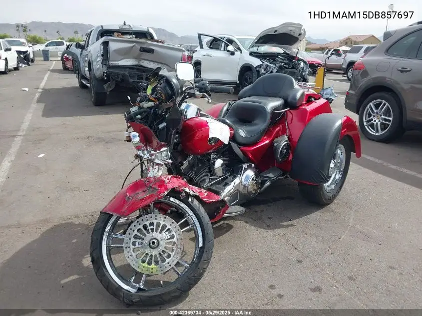 2013 Harley-Davidson Flhtcutg Tri Glide Ultra Classic VIN: 1HD1MAM15DB857697 Lot: 42369734