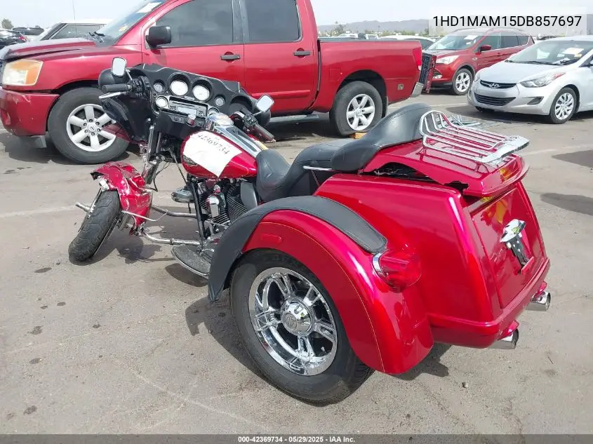 2013 Harley-Davidson Flhtcutg Tri Glide Ultra Classic VIN: 1HD1MAM15DB857697 Lot: 42369734
