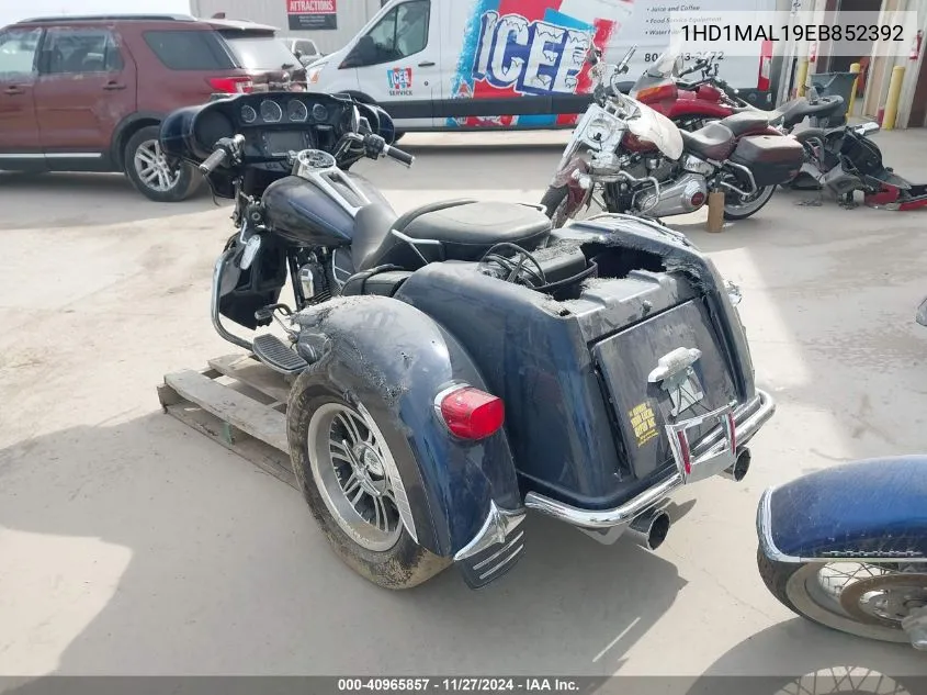 2014 Harley-Davidson Flhtcutg Tri Glide Ultra VIN: 1HD1MAL19EB852392 Lot: 40965857