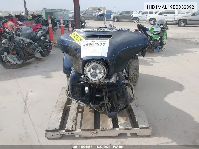 2014 Harley-Davidson Flhtcutg Tri Glide Ultra VIN: 1HD1MAL19EB852392 Lot: 40965857