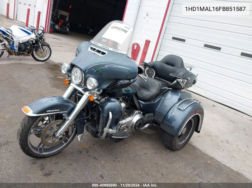 2015 Harley-Davidson Flhtcutg Tri Glide Ultra VIN: 1HD1MAL16FB851587 Lot: 40995590