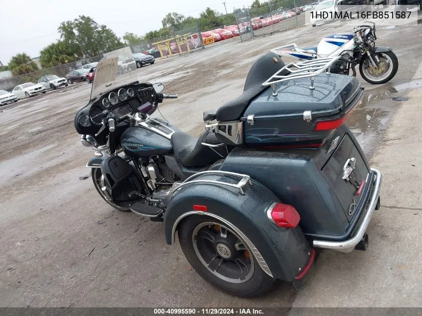 2015 Harley-Davidson Flhtcutg Tri Glide Ultra VIN: 1HD1MAL16FB851587 Lot: 40995590