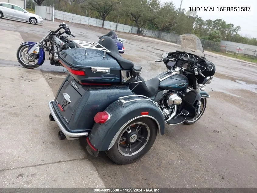 2015 Harley-Davidson Flhtcutg Tri Glide Ultra VIN: 1HD1MAL16FB851587 Lot: 40995590
