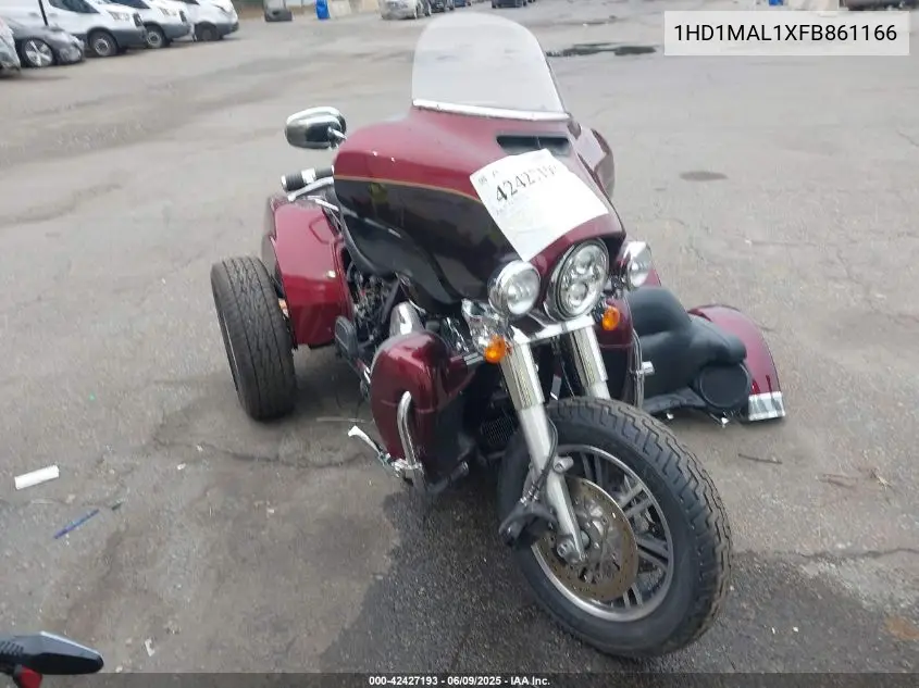 2015 Harley-Davidson Flhtcutg Tri Glide Ultra VIN: 1HD1MAL1XFB861166 Lot: 42427193