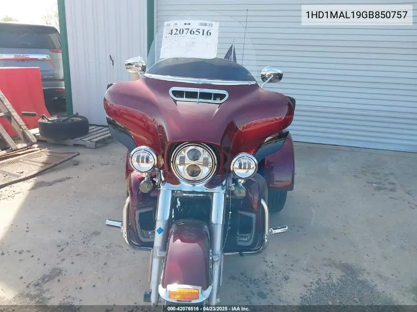 2016 Harley-Davidson Flhtcutg Tri Glide Ultra VIN: 1HD1MAL19GB850757 Lot: 42076516