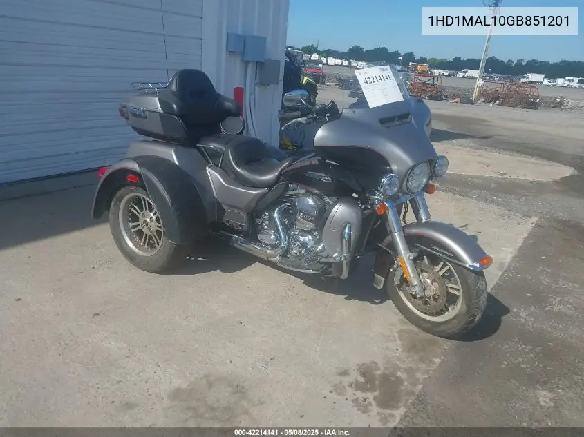 2016 Harley-Davidson Flhtcutg Tri Glide Ultra VIN: 1HD1MAL10GB851201 Lot: 42214141