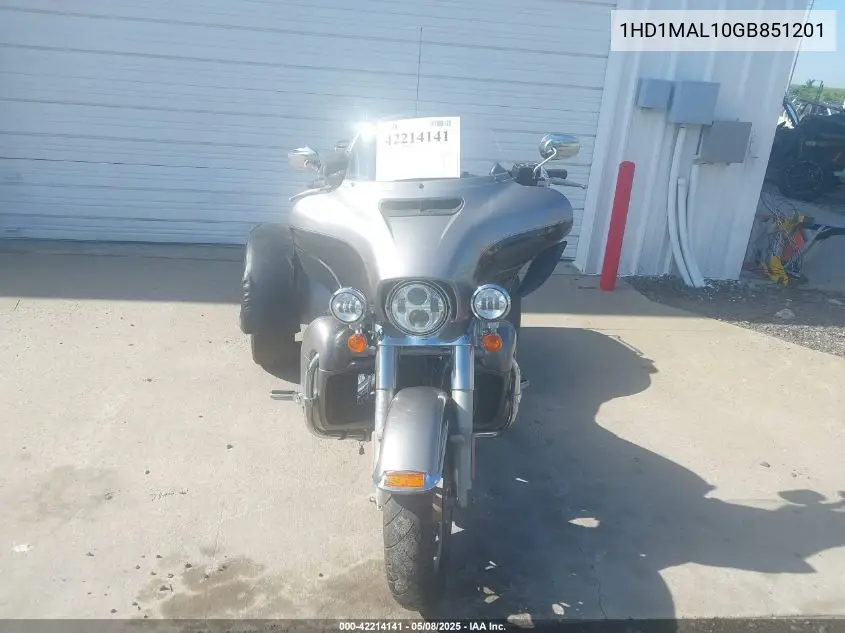 2016 Harley-Davidson Flhtcutg Tri Glide Ultra VIN: 1HD1MAL10GB851201 Lot: 42214141