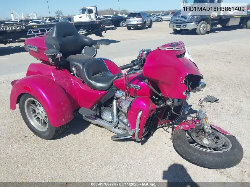 2017 Harley-Davidson Flhtcutg Tri Glide Ultra VIN: 1HD1MAD18HB861409 Lot: 41768774