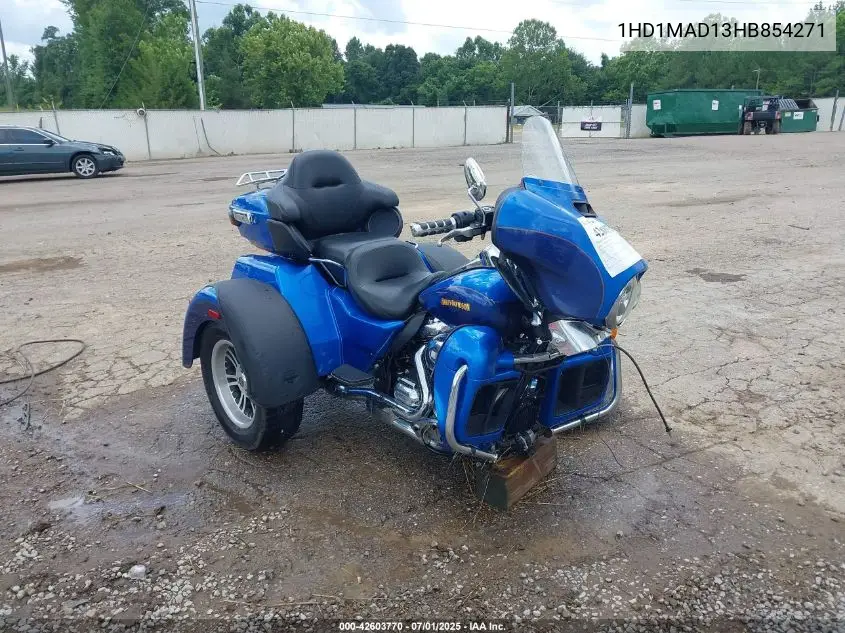 2017 Harley-Davidson Flhtcutg Tri Glide Ultra VIN: 1HD1MAD13HB854271 Lot: 42603770