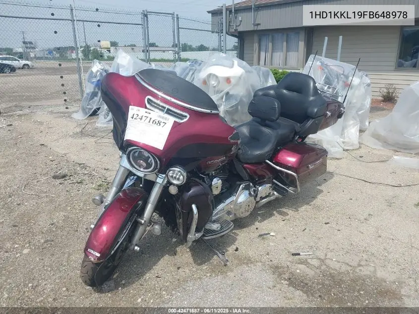 2015 Harley-Davidson Flhtkl Ultra Limited Low VIN: 1HD1KKL19FB648978 Lot: 42471687