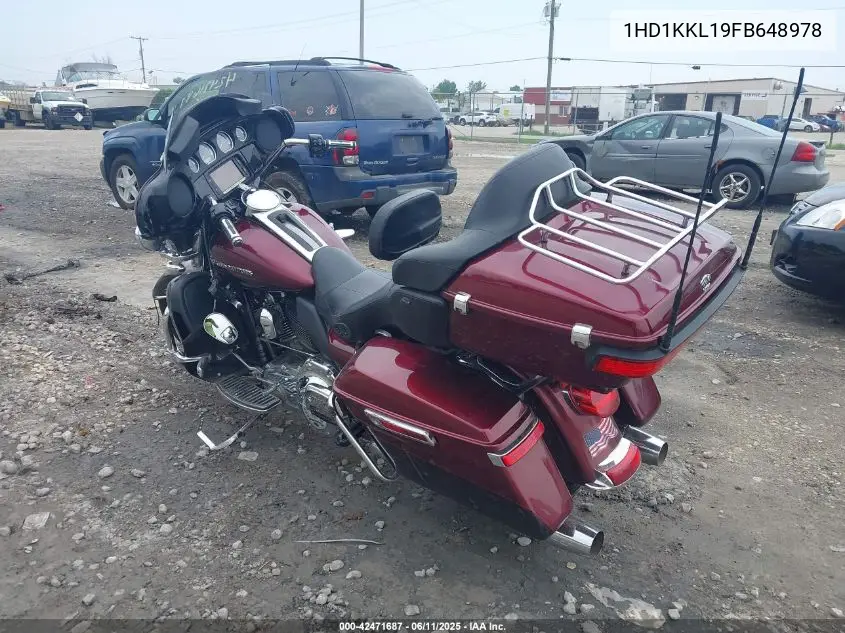 2015 Harley-Davidson Flhtkl Ultra Limited Low VIN: 1HD1KKL19FB648978 Lot: 42471687