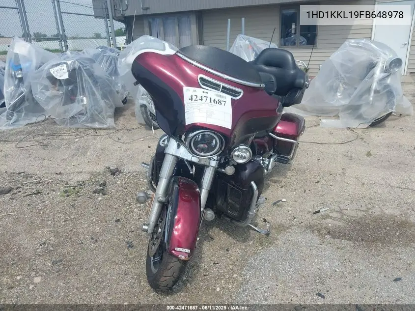 2015 Harley-Davidson Flhtkl Ultra Limited Low VIN: 1HD1KKL19FB648978 Lot: 42471687