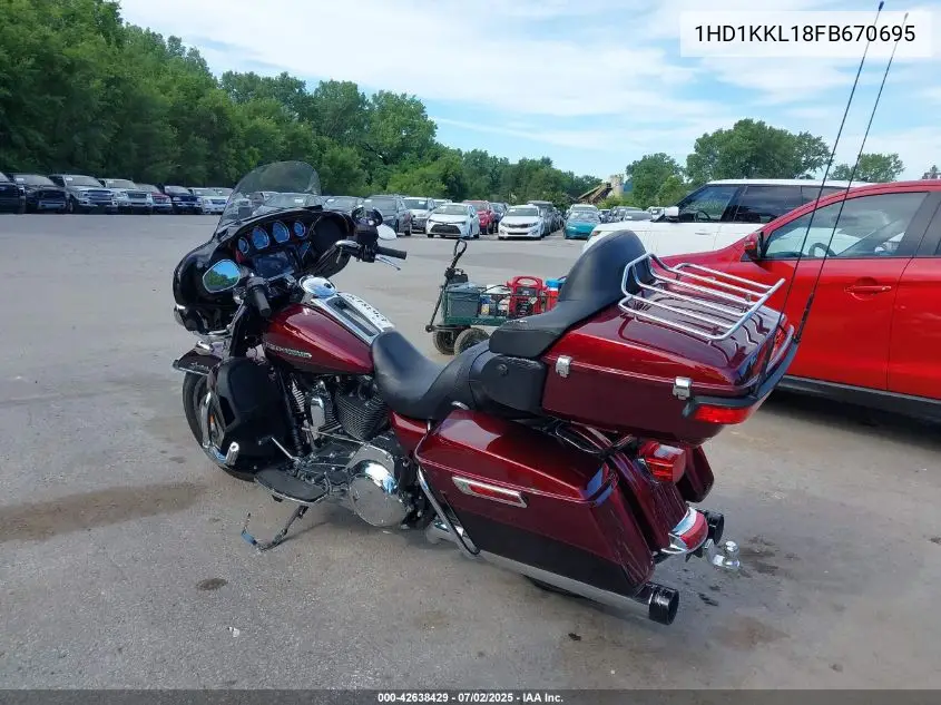 2015 Harley-Davidson Flhtkl Ultra Limited Low VIN: 1HD1KKL18FB670695 Lot: 42638429