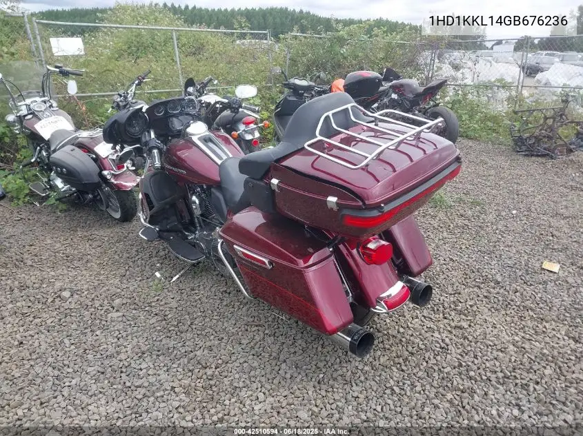 2016 Harley-Davidson Flhtkl Ultra Limited Low VIN: 1HD1KKL14GB676236 Lot: 42510594
