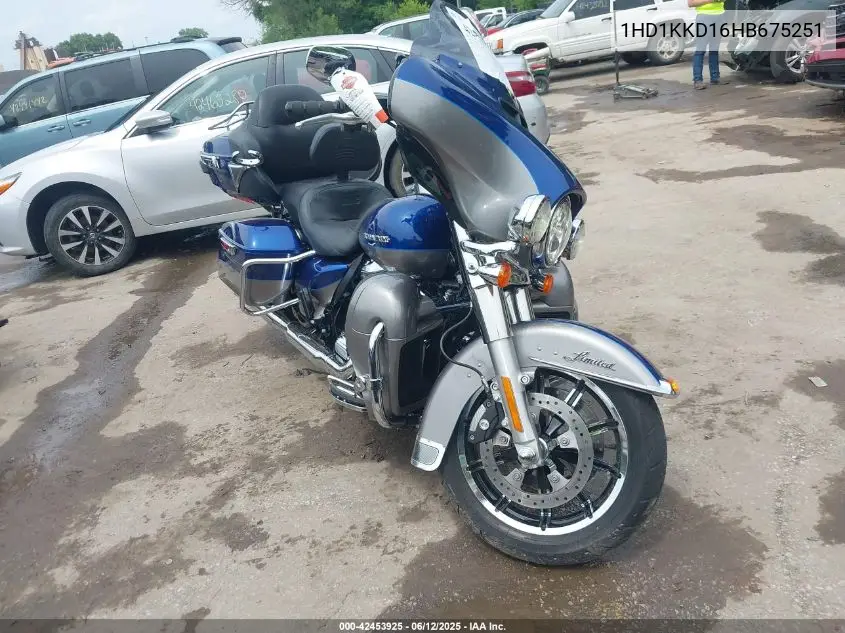 2017 Harley-Davidson Flhtkl Ultra Limited Low VIN: 1HD1KKD16HB675251 Lot: 42453925