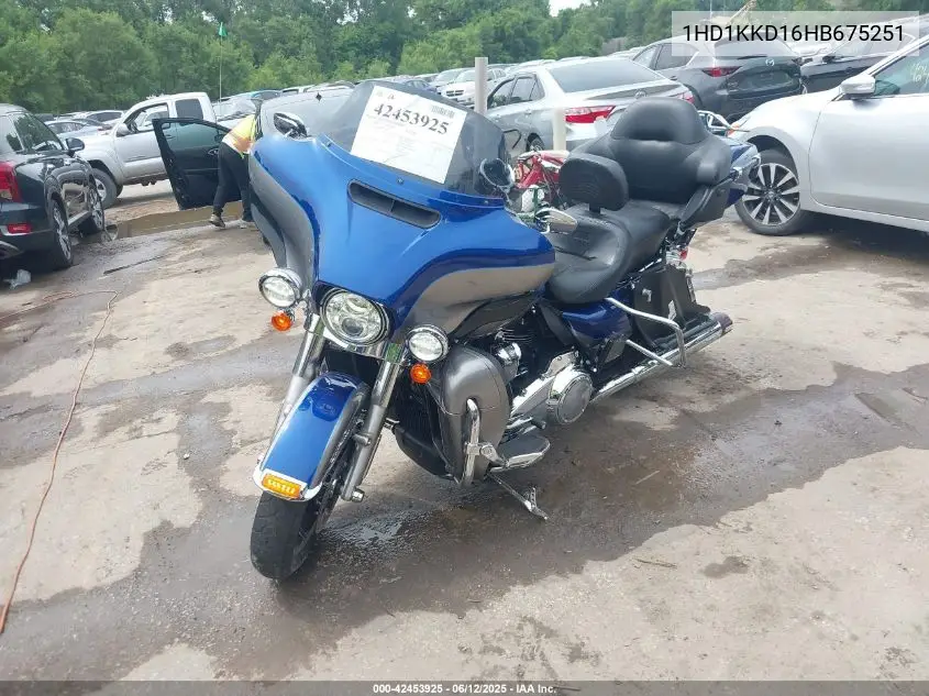 2017 Harley-Davidson Flhtkl Ultra Limited Low VIN: 1HD1KKD16HB675251 Lot: 42453925