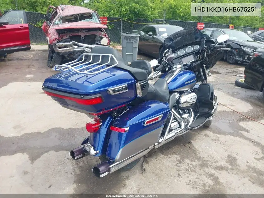 2017 Harley-Davidson Flhtkl Ultra Limited Low VIN: 1HD1KKD16HB675251 Lot: 42453925