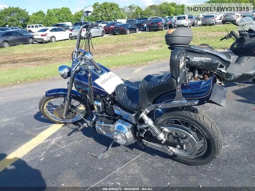 1998 Harley-Davidson Fxdwg VIN: 1HD1GEL18WY311315 Lot: 42564372