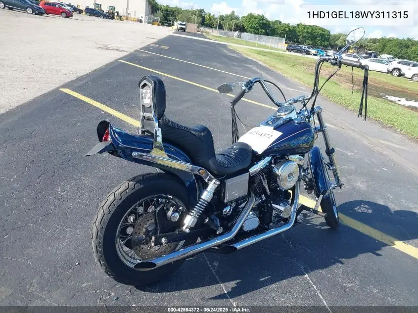 1998 Harley-Davidson Fxdwg VIN: 1HD1GEL18WY311315 Lot: 42564372
