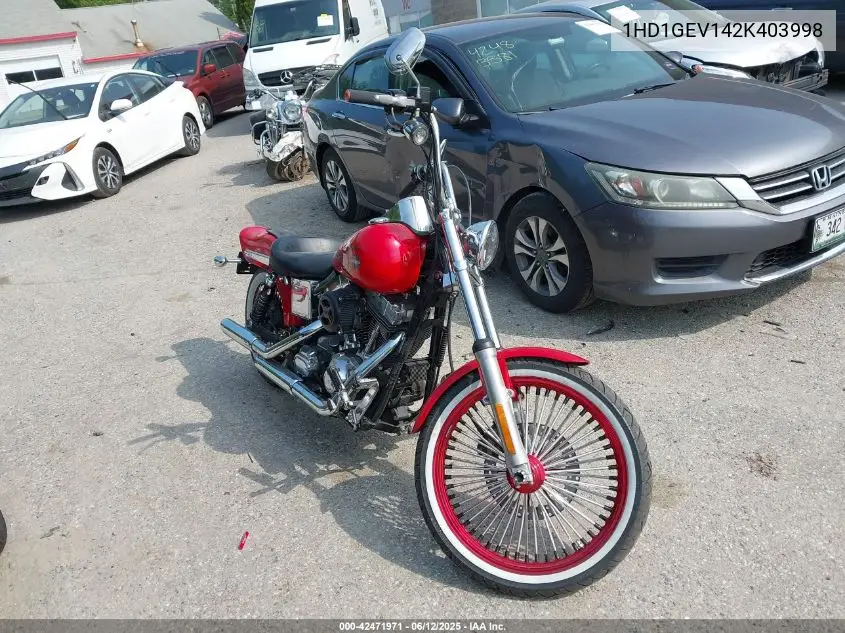 2002 Harley-Davidson Fxdwg VIN: 1HD1GEV142K403998 Lot: 42471971