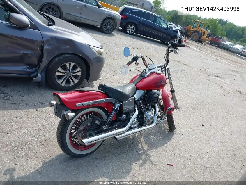 2002 Harley-Davidson Fxdwg VIN: 1HD1GEV142K403998 Lot: 42471971