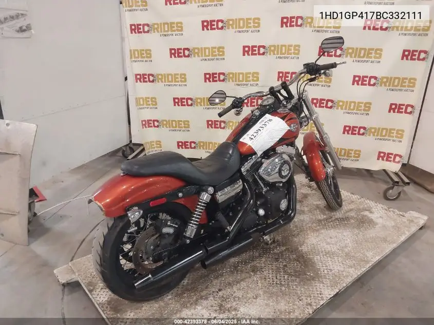 2011 Harley-Davidson Fxdwg VIN: 1HD1GP417BC332111 Lot: 42393378