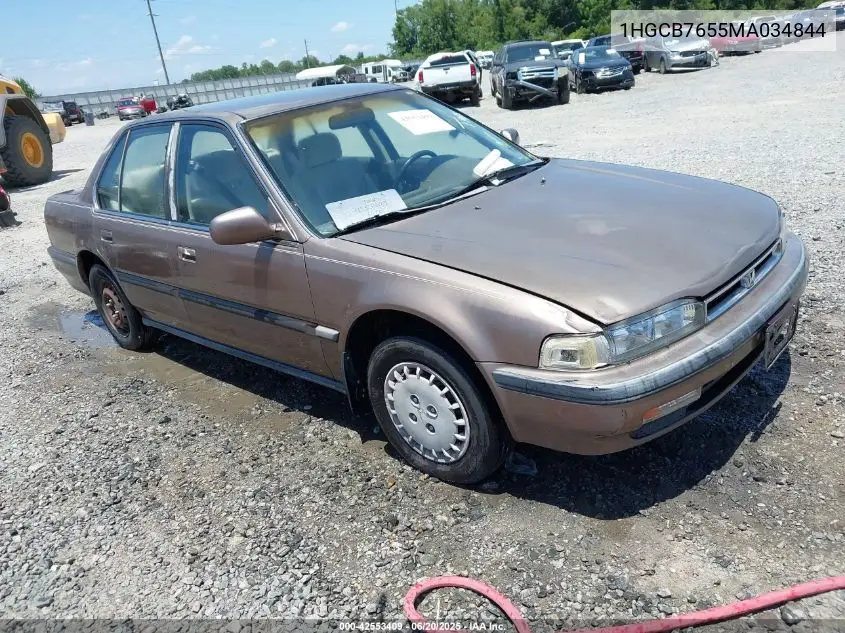 1991 Honda Accord Lx/Ex VIN: 1HGCB7655MA034844 Lot: 42553409