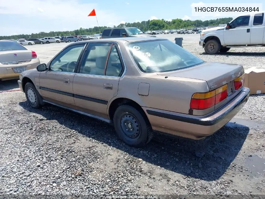 1991 Honda Accord Lx/Ex VIN: 1HGCB7655MA034844 Lot: 42553409