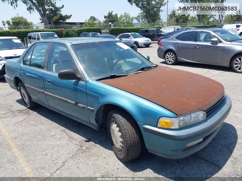 1991 Honda Accord Ex/Ex-R VIN: JHMCB7560MC063583 Lot: 42563870