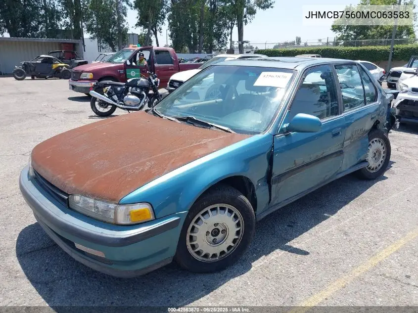 1991 Honda Accord Ex/Ex-R VIN: JHMCB7560MC063583 Lot: 42563870