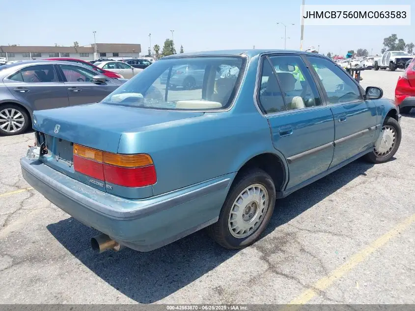 1991 Honda Accord Ex/Ex-R VIN: JHMCB7560MC063583 Lot: 42563870