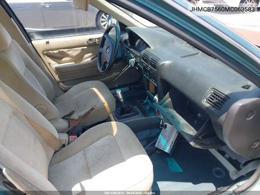 1991 Honda Accord Ex/Ex-R VIN: JHMCB7560MC063583 Lot: 42563870