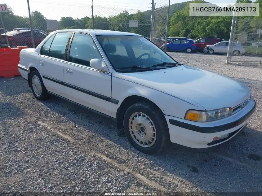 1991 Honda Accord Ex/Ex-R VIN: 1HGCB7664MA209173 Lot: 42565433