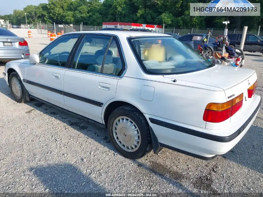 1991 Honda Accord Ex/Ex-R VIN: 1HGCB7664MA209173 Lot: 42565433