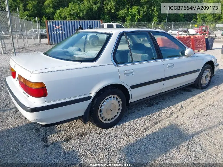1991 Honda Accord Ex/Ex-R VIN: 1HGCB7664MA209173 Lot: 42565433