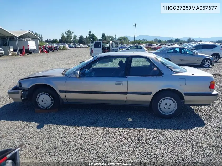 1991 Honda Accord Lx VIN: 1HGCB7259MA057677 Lot: 42576034