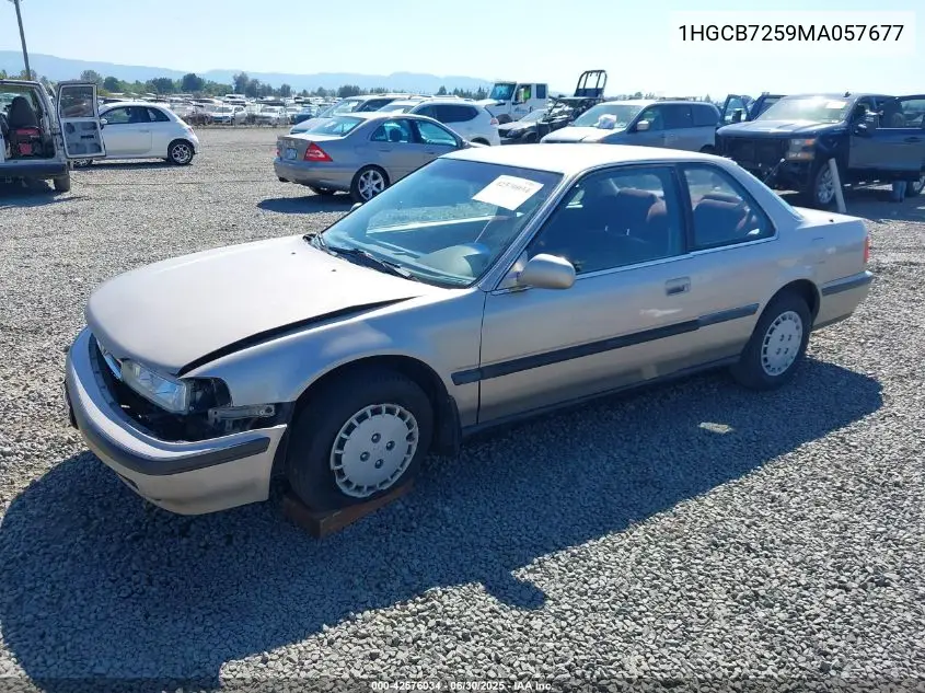 1991 Honda Accord Lx VIN: 1HGCB7259MA057677 Lot: 42576034