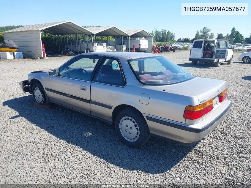1991 Honda Accord Lx VIN: 1HGCB7259MA057677 Lot: 42576034