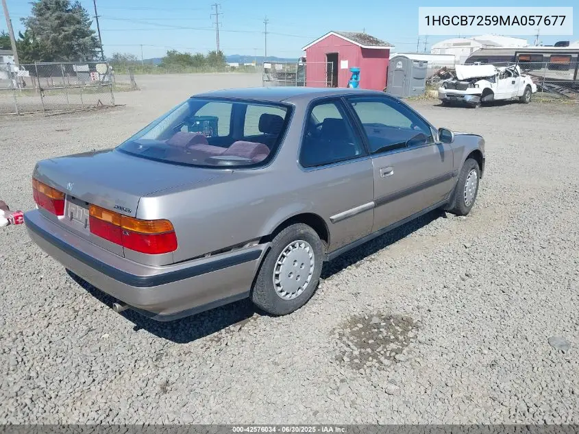 1991 Honda Accord Lx VIN: 1HGCB7259MA057677 Lot: 42576034