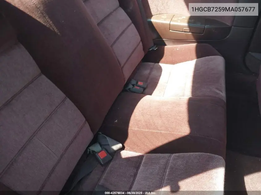 1991 Honda Accord Lx VIN: 1HGCB7259MA057677 Lot: 42576034