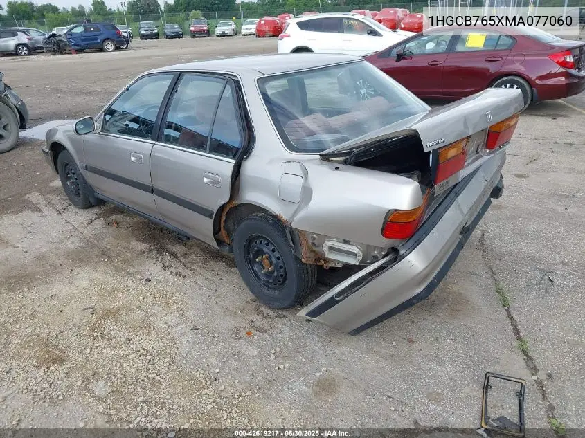 1991 Honda Accord Lx/Ex VIN: 1HGCB765XMA077060 Lot: 42619217