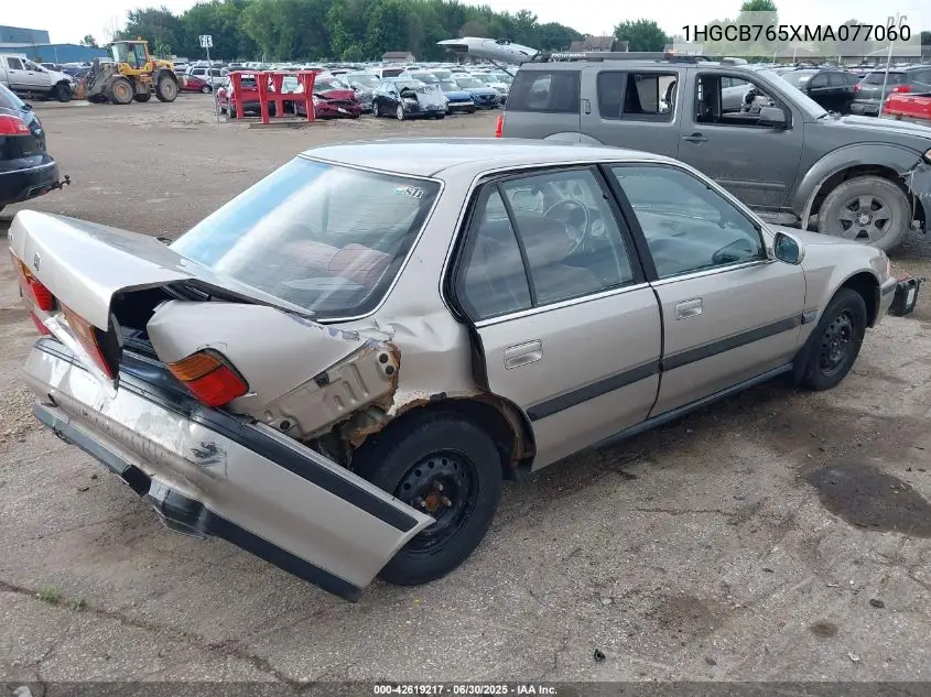 1991 Honda Accord Lx/Ex VIN: 1HGCB765XMA077060 Lot: 42619217
