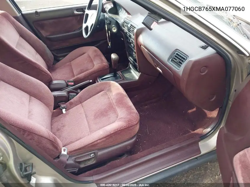 1991 Honda Accord Lx/Ex VIN: 1HGCB765XMA077060 Lot: 42619217