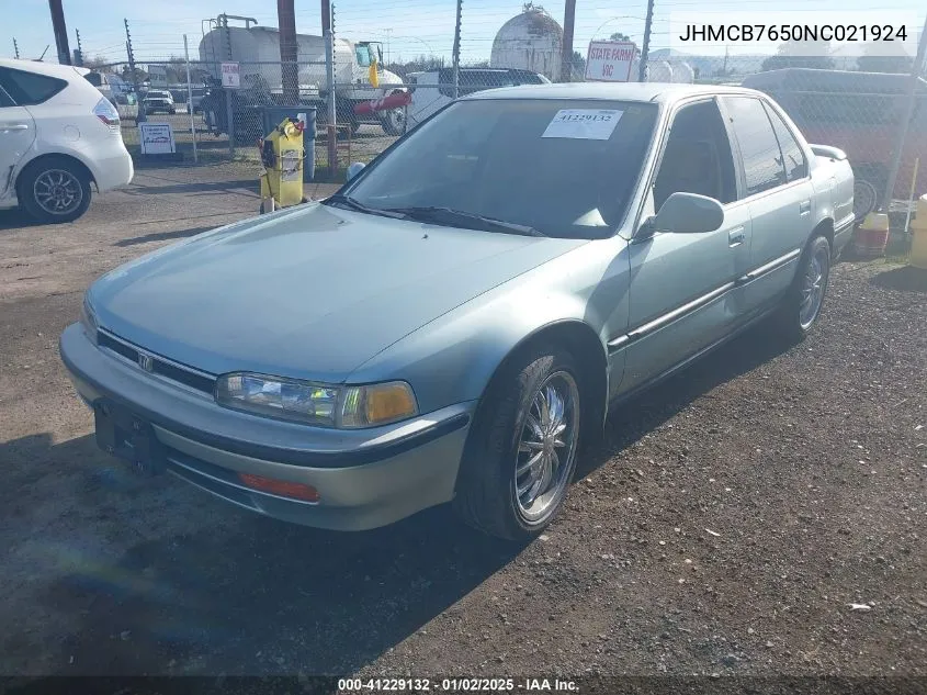 1992 Honda Accord Lx/Ex VIN: JHMCB7650NC021924 Lot: 41229132
