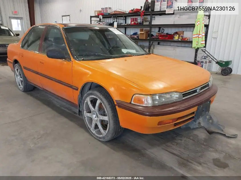 1992 Honda Accord Lx VIN: 1HGCB7559NA230126 Lot: 42165373